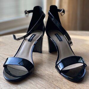 Nine West Black Patent Block Heel Sandal
